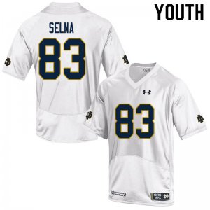Notre Dame Fighting Irish Youth Charlie Selna #83 White Under Armour Authentic Stitched College NCAA Football Jersey HLM8699US
